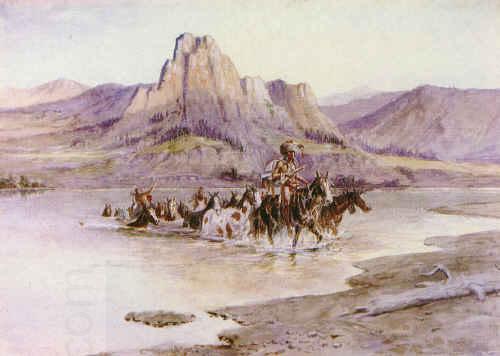 Charles M Russell Return of the Horse Thieves China oil painting art